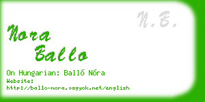 nora ballo business card