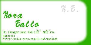 nora ballo business card